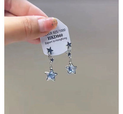 Earring Star Alloy Dangle Rhinestone