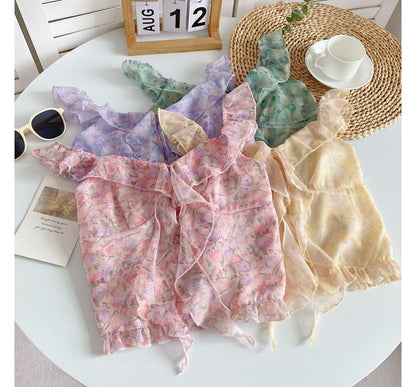 Camisole-Top mit Blumenmuster und Rüschen