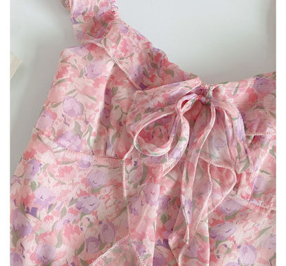 Camisole-Top mit Blumenmuster und Rüschen