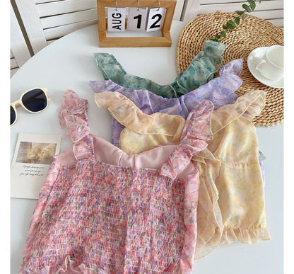 Camisole-Top mit Blumenmuster und Rüschen