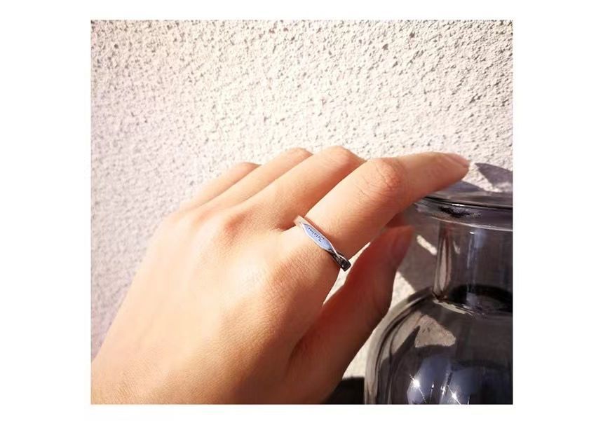 Couple Matching Lettering Alloy Open Ring (Various Designs) / Set