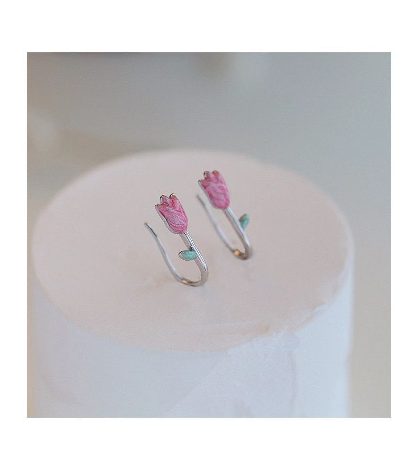 Tulip Glaze Alloy Stud Earring