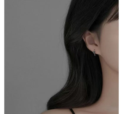 Floral Alloy Huggie Earring