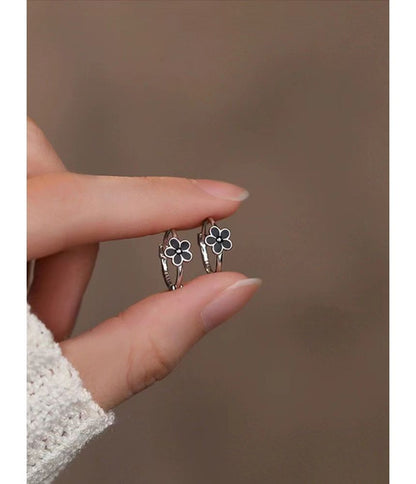 Floral Alloy Huggie Earring