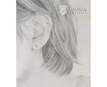 Star Sterling Silver Stud Earring