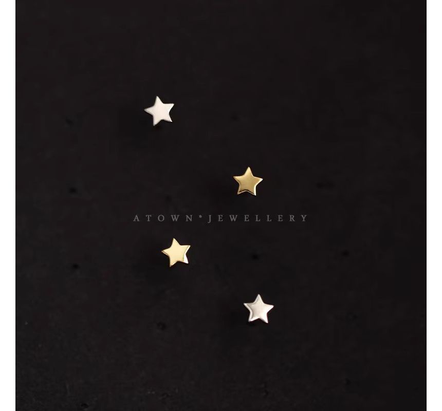 Star Sterling Silver Stud Earring