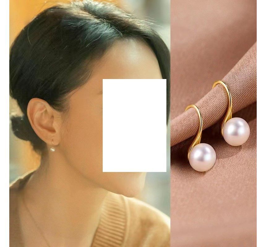 Faux Pearl Sterling Silver Drop Earring