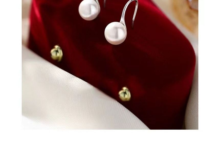 Faux Pearl Sterling Silver Drop Earring