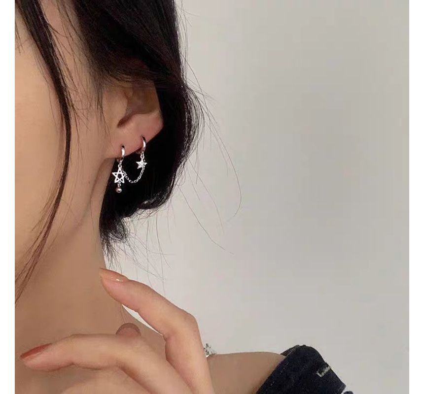 Chained Drop Huggie Earring