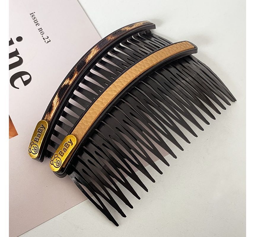 Faux Leather / Acrylic Hair Comb (Various Designs)