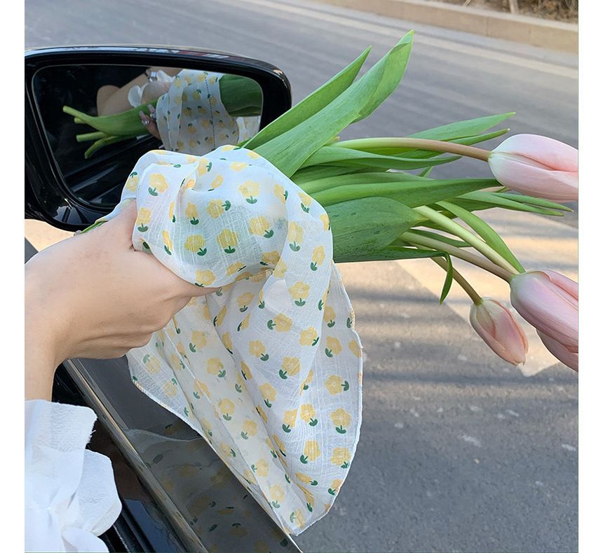 Floral Print Square Scarf (Various Designs)