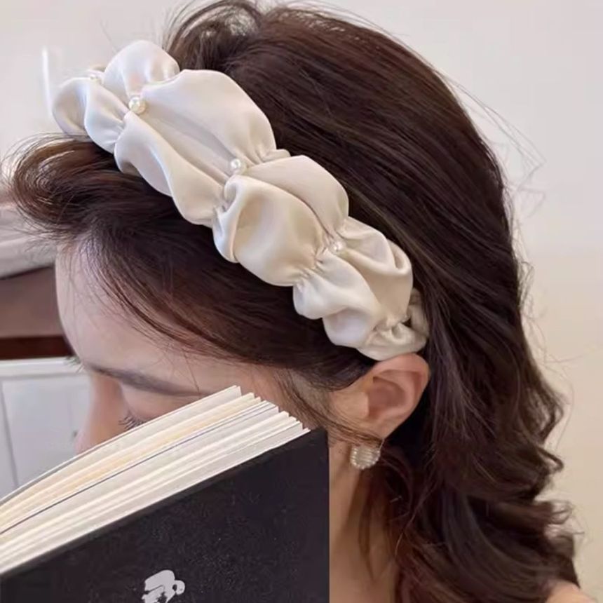 Faux Pearl Fabric Headband