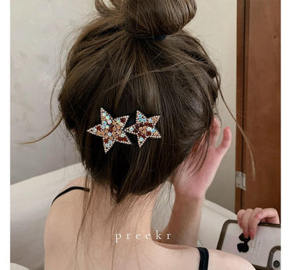 Star Rhinestone Alloy Hair Clip