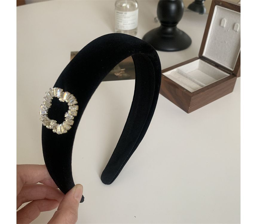 Rhinestone Velvet Headband / Hair Clamp