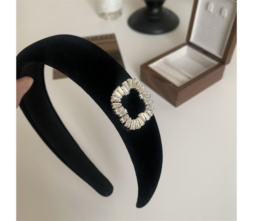 Rhinestone Velvet Headband / Hair Clamp