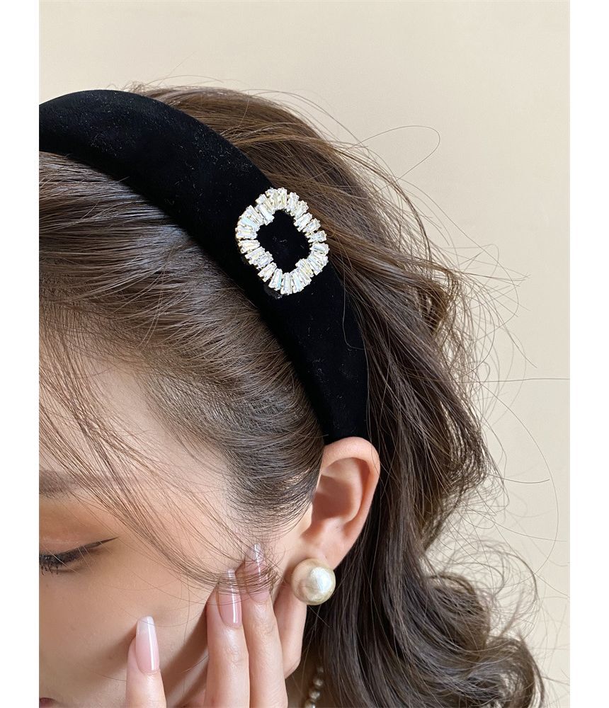 Rhinestone Velvet Headband / Hair Clamp