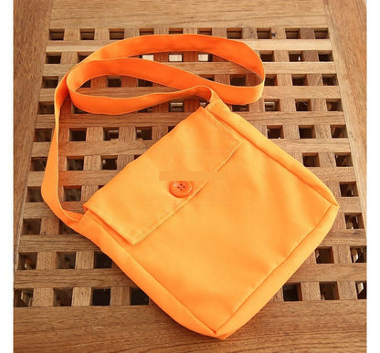 Pouch Nylon Plain Crossbody Buttoned