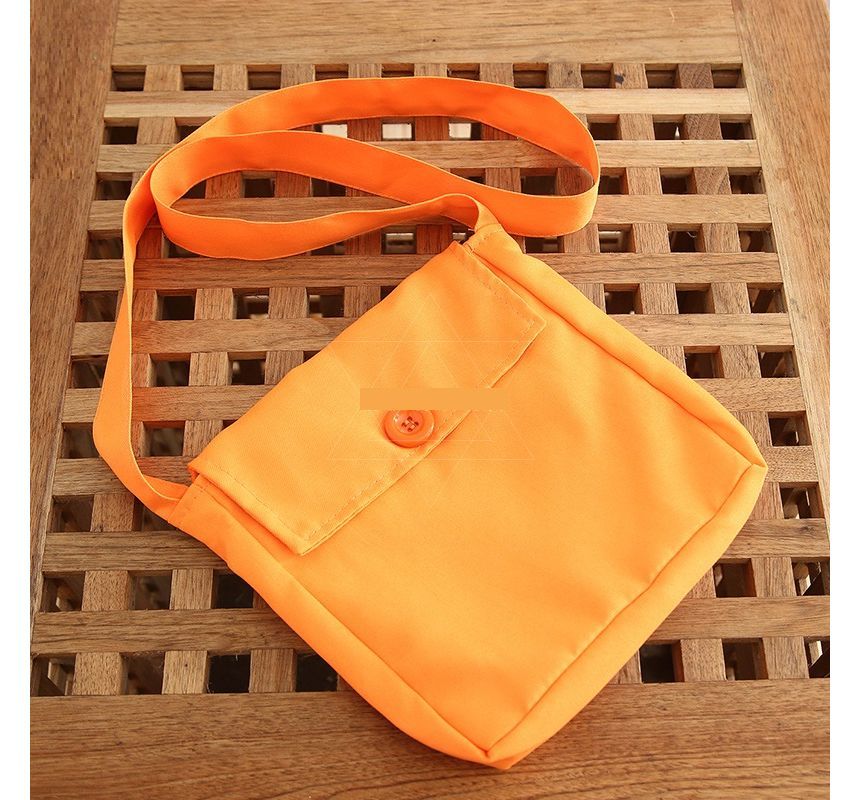 Pouch Plain Nylon Crossbody Buttoned