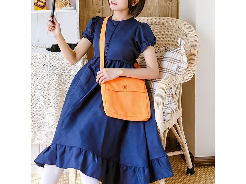 Pouch Nylon Plain Crossbody Buttoned