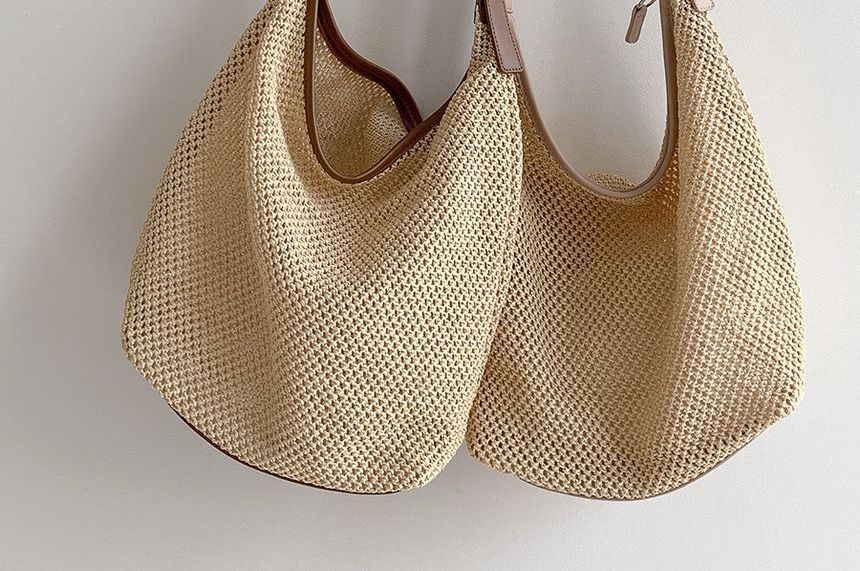 Woven Buckled Tote Bag