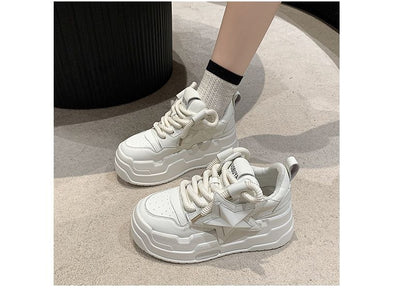 Star Applique Lace-Up Platform Sneakers