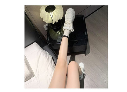 Panda Applique Platform Lace-Up Sneakers