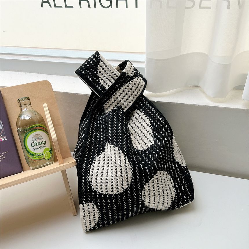 Patterned Knit Shopper Bag