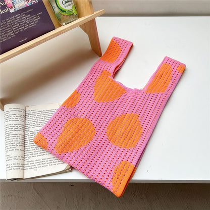 Patterned Knit Shopper Bag