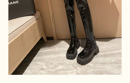 Faux Leather Over-the-Knee Boots