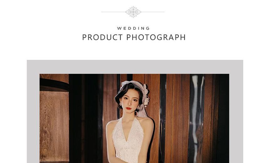 Halter Plain Sequin Rhinestone A-Line Wedding Gown