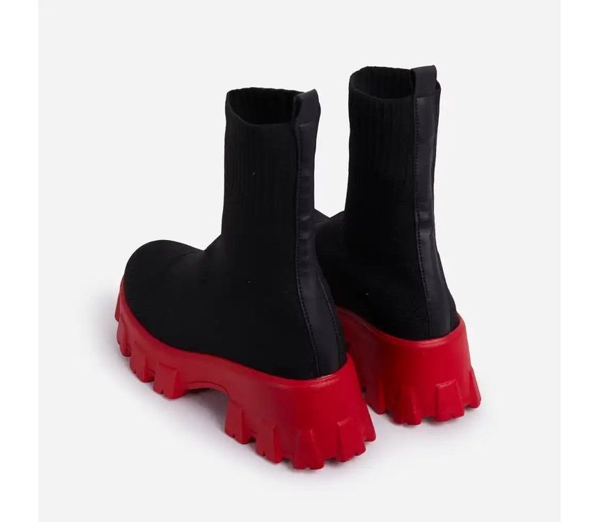 Platform Chunky Heel Sock Boots