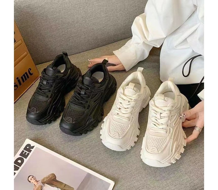 Lace-Up Platform Sneakers