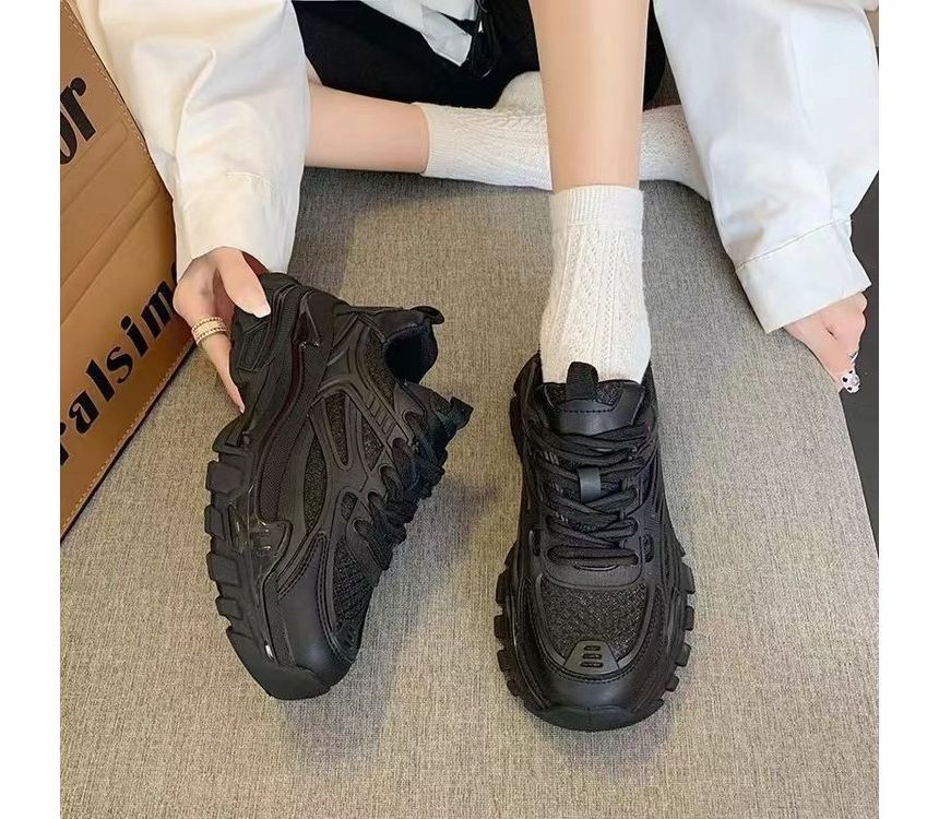 Lace-Up Platform Sneakers