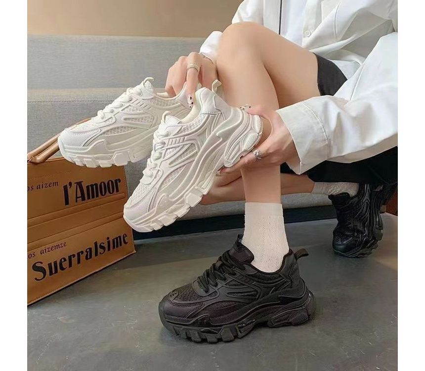 Lace-Up Platform Sneakers