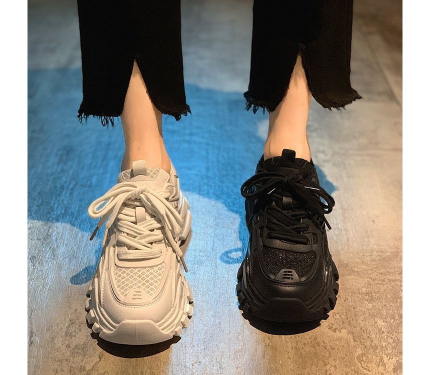 Lace-Up Platform Sneakers