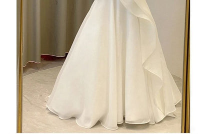 Shirred Gown Wedding A-Line Strapless