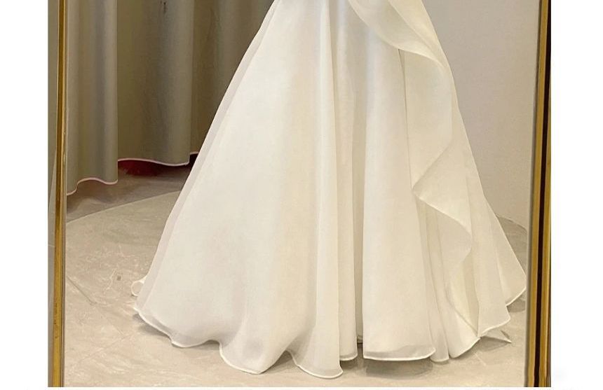 Strapless Shirred A-Line Wedding Gown