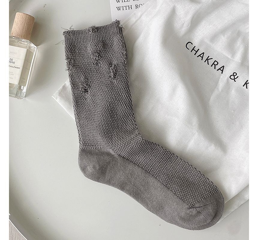 Plain Distressed Socks