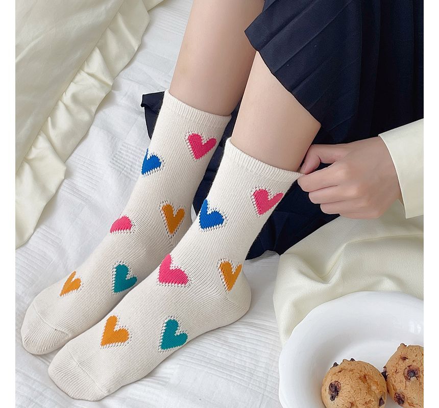 Heart Print Socks