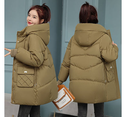 Plain Hooded Zip Puffer Jacket