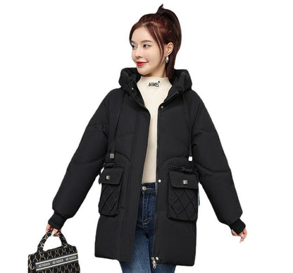 Plain Hooded Zip Puffer Jacket