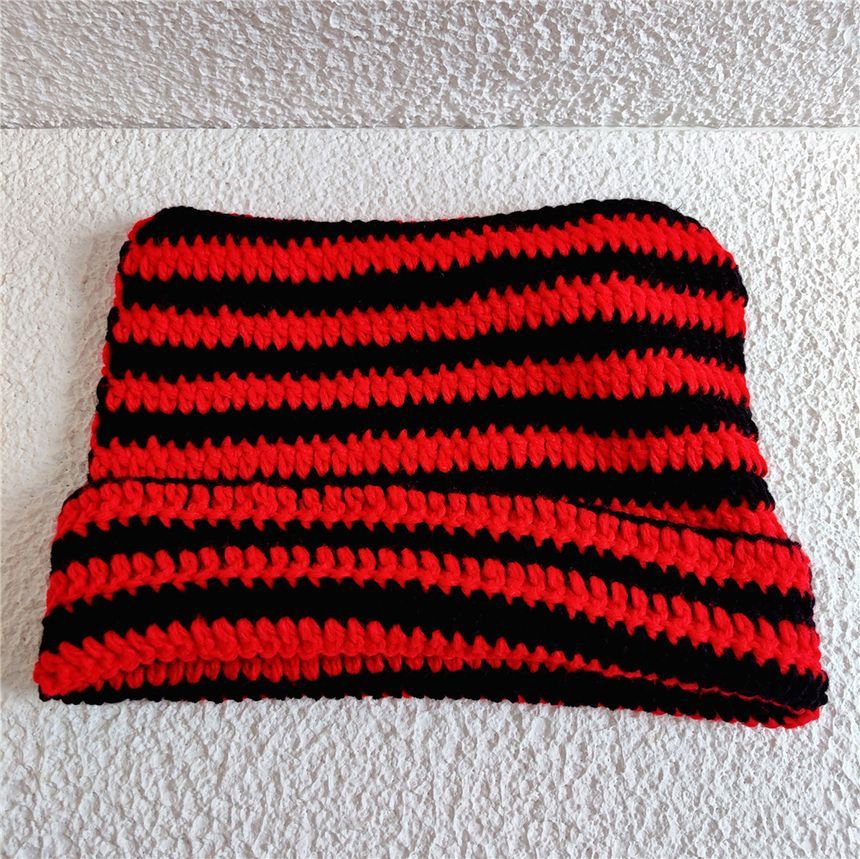 Cat Ear Striped Knit Beanie