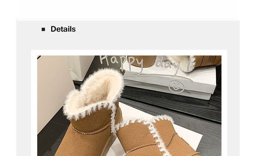 Fluffy Trim Platform Ankle Boots