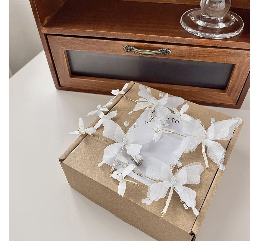 Butterfly Gemstone Hair Clip / Set