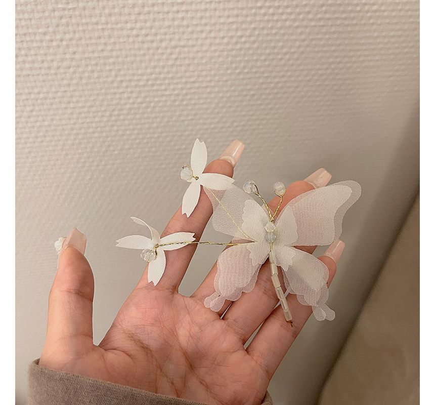 Butterfly Gemstone Hair Clip / Set