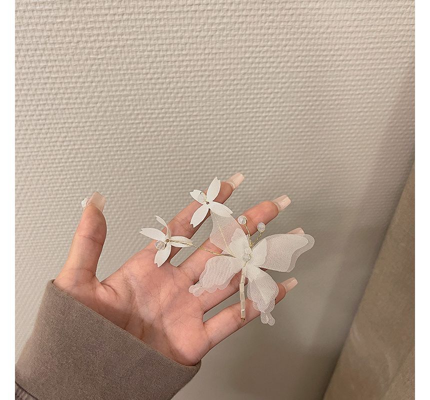 Butterfly Gemstone Hair Clip / Set