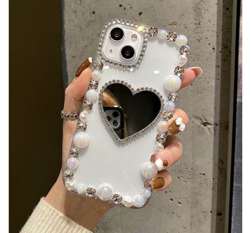 Faux Pearl / Mirrored Transparent Phone Case