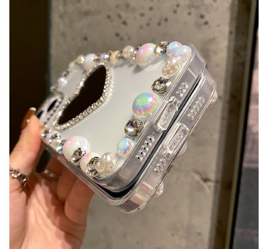 Faux Pearl / Mirrored Transparent Phone Case