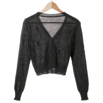 Embroidered + Floral Knit Top Tank Cardigan Neck Crop Set: Square