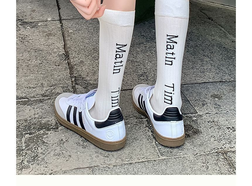 Set Of 2 Pairs: Lettering Socks